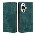 For Huawei nova 11 4G RFID Anti-theft Brush Magnetic Leather Phone Case(Green) - 1