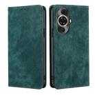 For Huawei nova 11 Pro 4G / 11 Ultra 4G RFID Anti-theft Brush Magnetic Leather Phone Case(Green) - 1