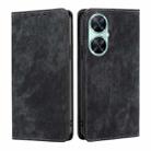 For Huawei Enjoy 60 Pro / nova 11i RFID Anti-theft Brush Magnetic Leather Phone Case(Black) - 1