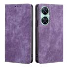 For Huawei Enjoy 60 Pro / nova 11i RFID Anti-theft Brush Magnetic Leather Phone Case(Purple) - 1