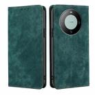 For Huawei Mate 60 RFID Anti-theft Brush Magnetic Leather Phone Case(Green) - 1