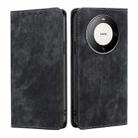 For Huawei Mate 60 Pro / Pro+ RFID Anti-theft Brush Magnetic Leather Phone Case(Black) - 1