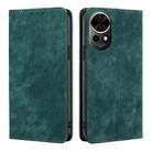 For Huawei nova 12 5G RFID Anti-theft Brush Magnetic Leather Phone Case(Green) - 1