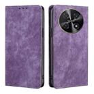 For Huawei nova 12i 4G RFID Anti-theft Brush Magnetic Leather Phone Case(Purple) - 1