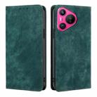 For Huawei Pura 70 RFID Anti-theft Brush Magnetic Leather Phone Case(Green) - 1