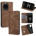 For Huawei nova 14 Pro 5G RFID Anti-theft Brush Magnetic Leather Phone Case(Brown) - 1