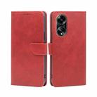 For OPPO A1 5G Calf Texture Buckle Flip Leather Phone Case(Red) - 1