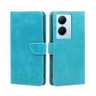 For vivo Y78 Plus 5G Calf Texture Buckle Flip Leather Phone Case(Blue) - 1