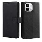 For vivo iQOO Z9x 5G Calf Texture Buckle Flip Leather Phone Case(Black) - 1