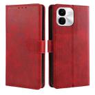 For vivo iQOO Z9x 5G Calf Texture Buckle Flip Leather Phone Case(Red) - 1