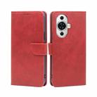 For Huawei nova 11 4G Calf Texture Buckle Flip Leather Phone Case(Red) - 1