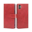 For Samsung Galaxy F14 5G Calf Texture Buckle Flip Leather Phone Case(Red) - 1