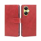 For OnePlus Nord CE 3 Lite 5G Calf Texture Buckle Flip Leather Phone Case(Red) - 1