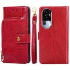 For OPPO Reno10 5G Zipper Bag Leather Phone Case(Red) - 1