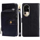For OPPO Reno10 Pro 5G Zipper Bag Leather Phone Case(Black) - 1