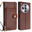 For OPPO Find X7 Ultra 5G Zipper Bag Leather Phone Case(Brown) - 1