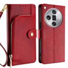 For OPPO Find X7 Ultra 5G Zipper Bag Leather Phone Case(Red) - 1