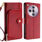 For OPPO Find X7 5G Zipper Bag Leather Phone Case(Red) - 1