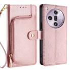 For OPPO Find X7 5G Zipper Bag Leather Phone Case(Rose Gold) - 1