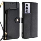 For OPPO A3 Pro 5G India Zipper Bag Leather Phone Case(Black) - 1