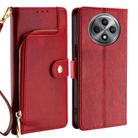 For OPPO Reno12 F 5G Zipper Bag Leather Phone Case(Red) - 1