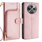 For OPPO Reno12 F 5G Zipper Bag Leather Phone Case(Rose Gold) - 1