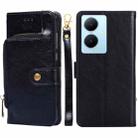 For vivo Y78 Plus 5G Zipper Bag Leather Phone Case(Black) - 1