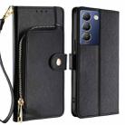 For vivo Y100 5G IDN Zipper Bag Leather Phone Case(Black) - 1