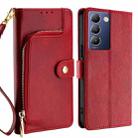 For vivo Y100 5G IDN Zipper Bag Leather Phone Case(Red) - 1