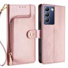 For vivo Y100 5G IDN Zipper Bag Leather Phone Case(Rose Gold) - 1