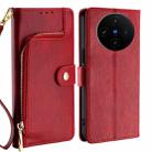 For vivo X100s Zipper Bag Leather Phone Case(Red) - 1