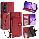 For vivo V50 Lite 5G Zipper Bag Leather Phone Case(Red) - 1