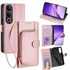 For vivo V50 Lite 5G Zipper Bag Leather Phone Case(Rose Gold) - 1