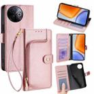 For vivo Y39 5G Global Zipper Bag Leather Phone Case(Rose Gold) - 1