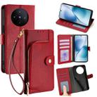 For vivo X200s 5G Zipper Bag Leather Phone Case(Red) - 1