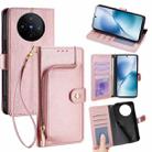 For vivo X200s 5G Zipper Bag Leather Phone Case(Rose Gold) - 1