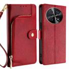 For Huawei nova 12i 4G Zipper Bag Leather Phone Case(Red) - 1