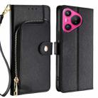 For Huawei Pura 70 5G Zipper Bag Leather Phone Case(Black) - 1