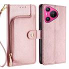 For Huawei Pura 70 5G Zipper Bag Leather Phone Case(Rose Gold) - 1