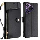 For Huawei Pura 70 Pro / 70 Pro+ 5G Zipper Bag Leather Phone Case(Black) - 1