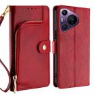 For Huawei Pura 70 Pro / 70 Pro+ 5G Zipper Bag Leather Phone Case(Red) - 1