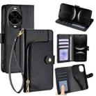 For Huawei nova 14 Pro 5G Zipper Bag Leather Phone Case(Black) - 1