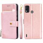 For Nokia G11 Plus Zipper Bag Leather Phone Case(Rose Gold) - 1