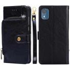 For Nokia C02 TA-1522 Zipper Bag Leather Phone Case(Black) - 1