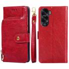 For Honor X50i 5G / 9 Lite Zipper Bag Leather Phone Case(Red) - 1