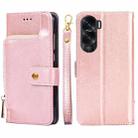 For Honor X50i 5G / 9 Lite Zipper Bag Leather Phone Case(Rose Gold) - 1