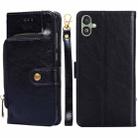 For Samsung Galaxy F14 5G Zipper Bag Leather Phone Case(Black) - 1