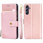 For Samsung Galaxy M54 5G Zipper Bag Leather Phone Case(Rose Gold) - 1