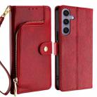 For Samsung Galaxy S24+ 5G Zipper Bag Leather Phone Case(Red) - 1