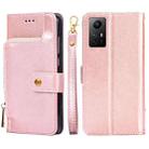 For Xiaomi Redmi Note 12S 4G Zipper Bag Leather Phone Case(Rose Gold) - 1